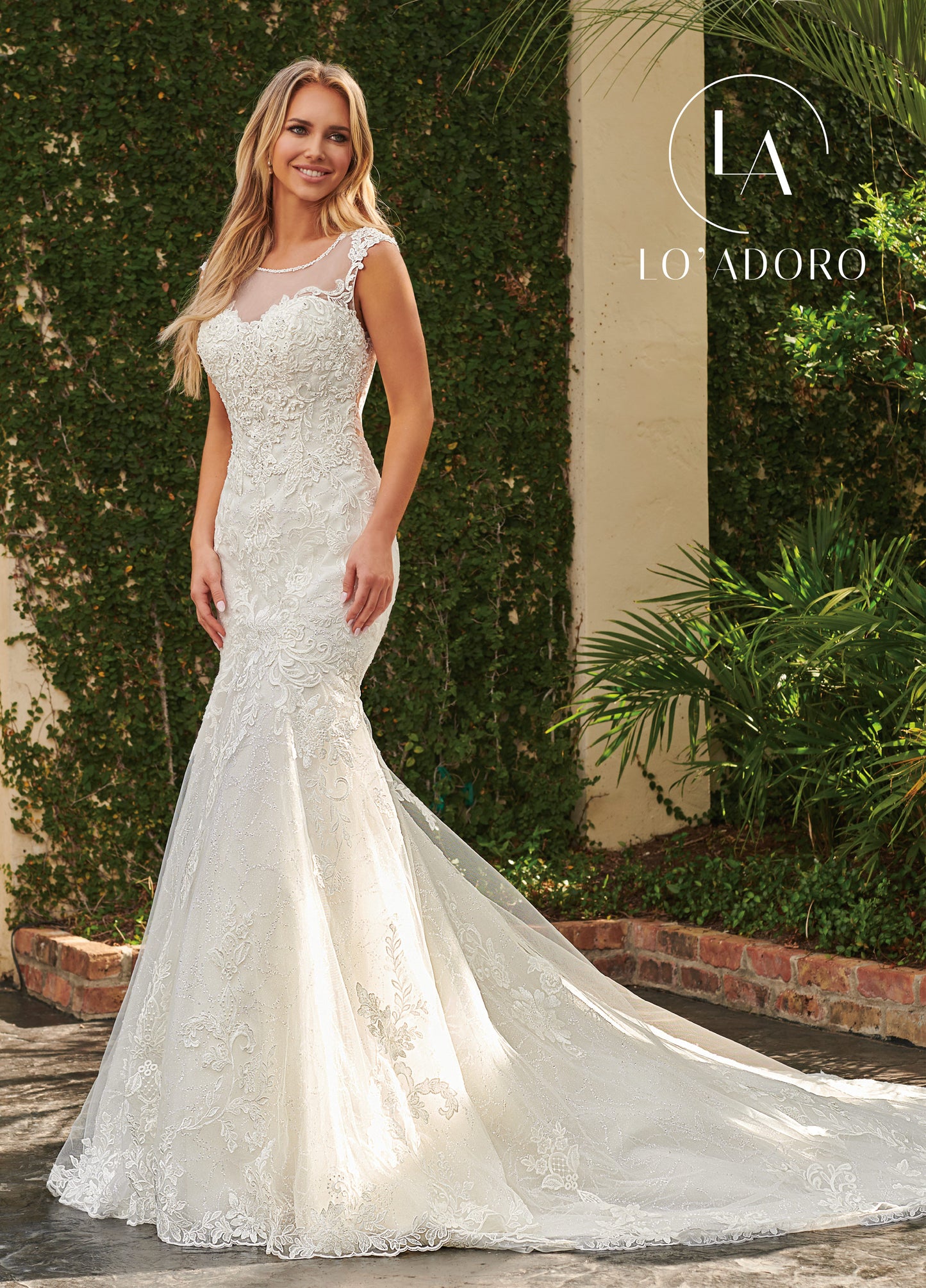 Neck Mermaid Lo' Adoro Bridal In Ivory Color Rachel Allan