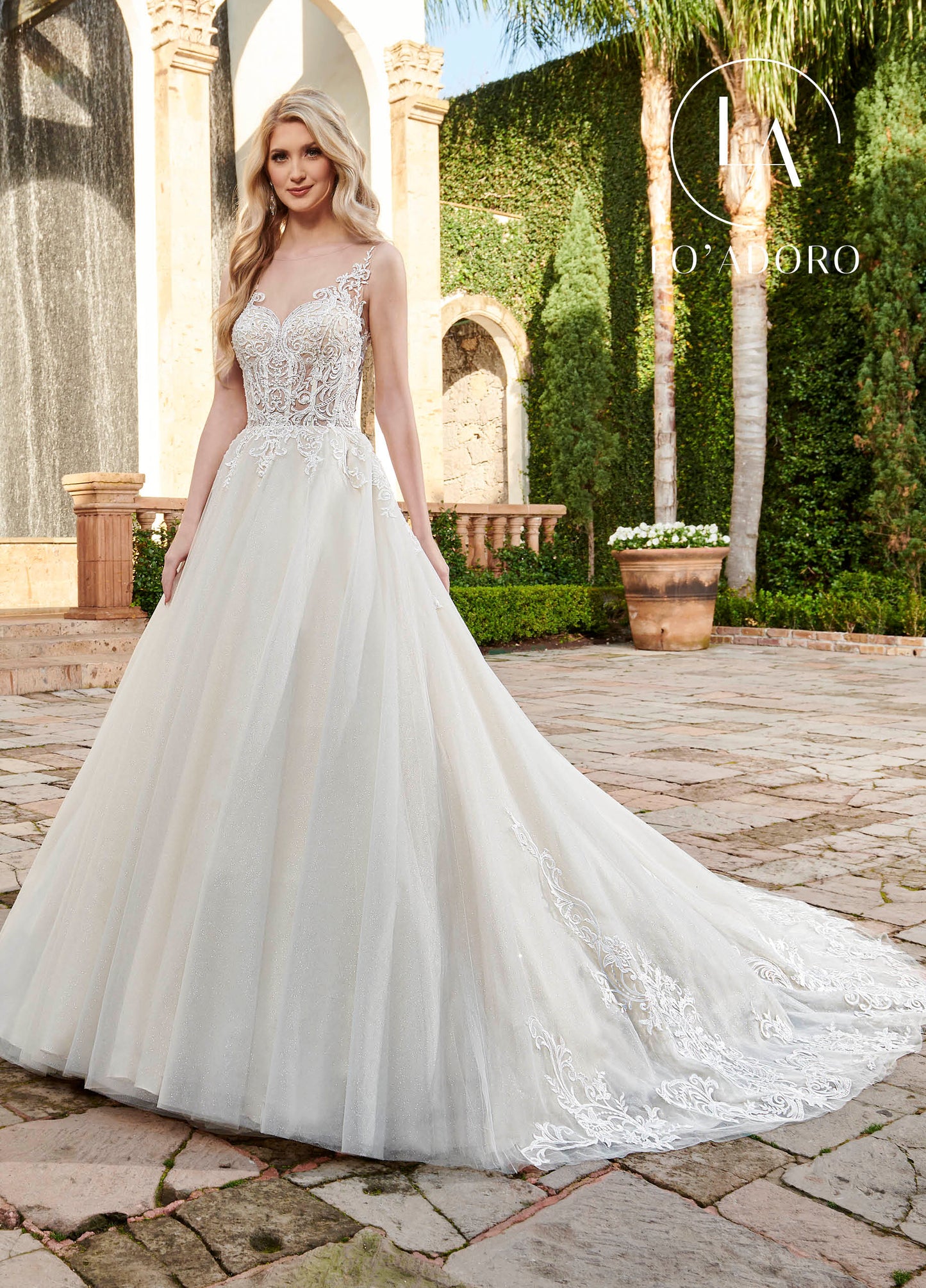 A-line Lo' Adoro Bridal In Ivory Light Rum Pink Color Rachel Allan