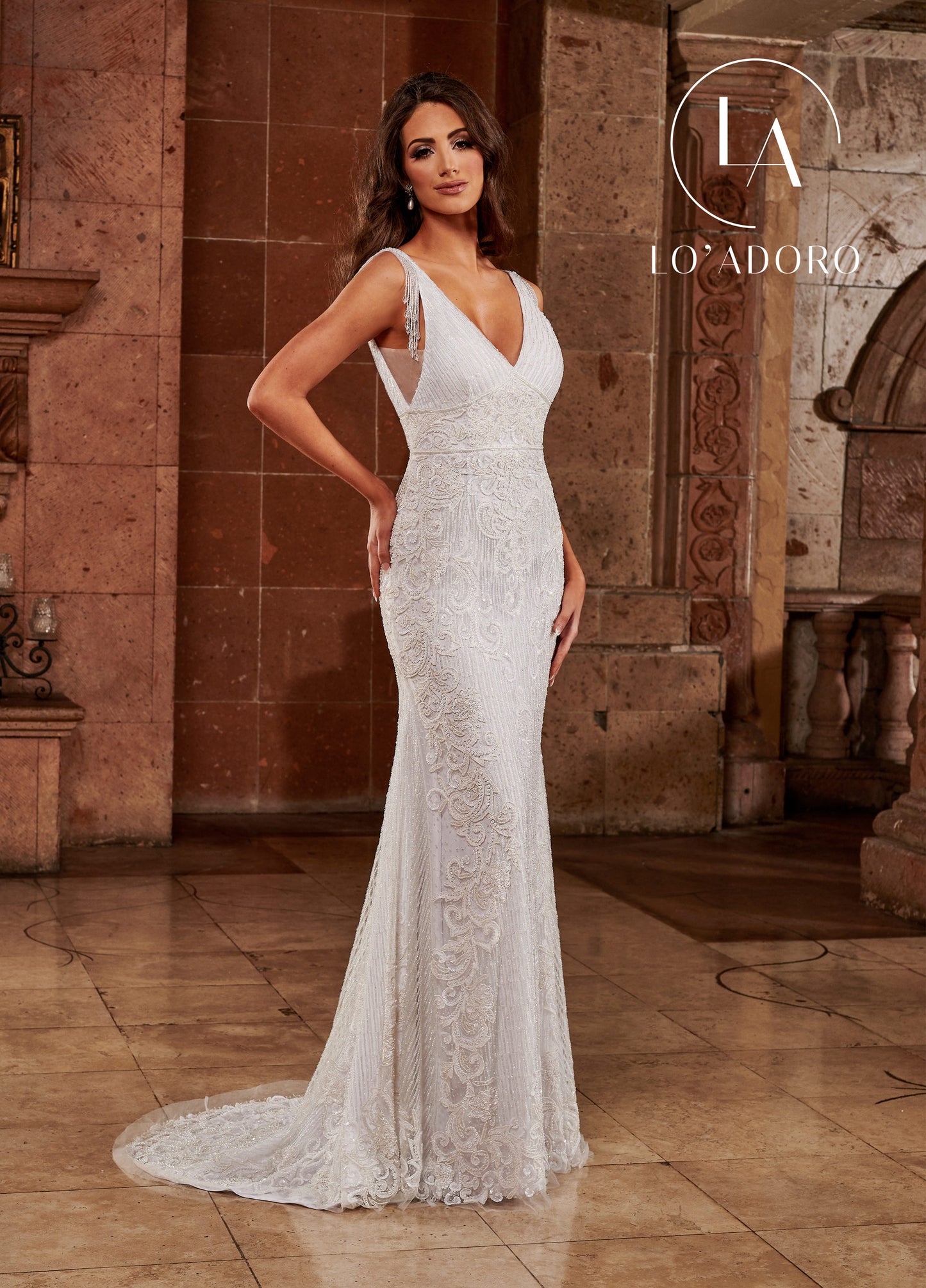 K Fit & Flare Lo' Adoro Bridal In Diamond White Color Rachel Allan