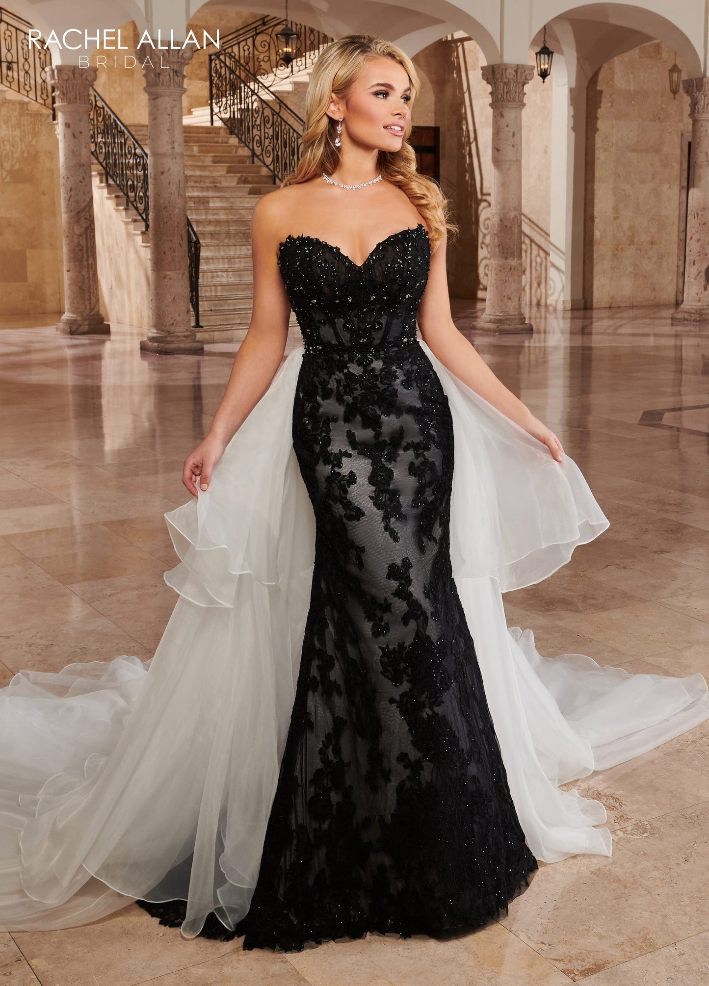 Heart Fit & Flare Lo' Adoro Bridal In Black Ivory Color Rachel Allan