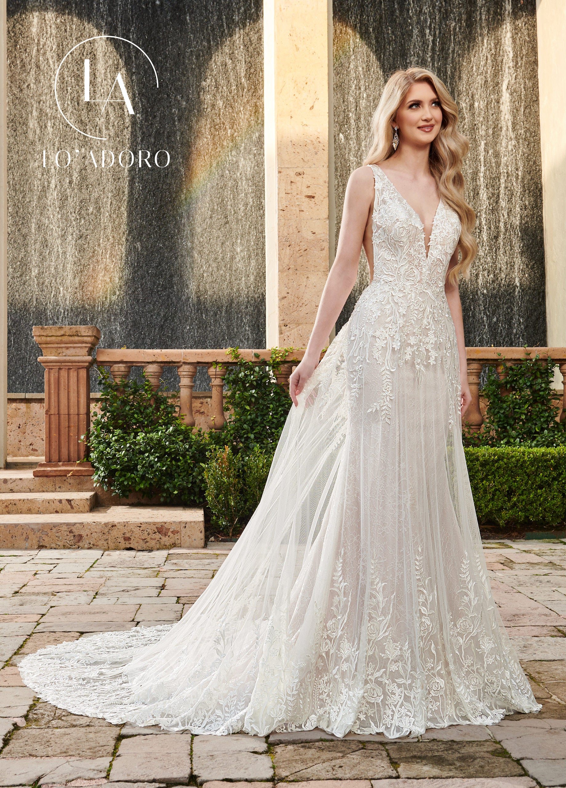 Novias Bridal | K A-line Lo' Adoro Bridal In Ivory Champagne Color Wedding  Dress