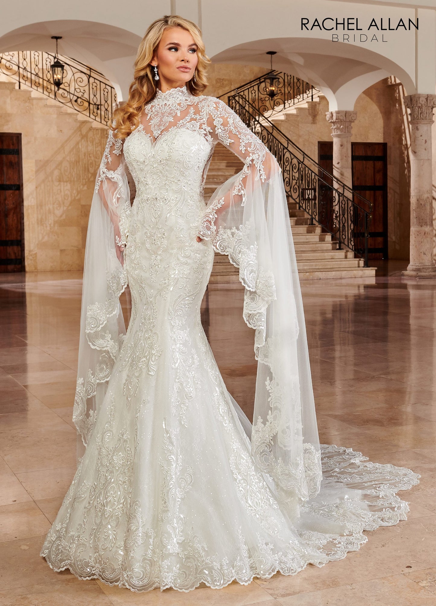 Neckline Fit & Flare Lo' Adoro Bridal In Ivory Color Rachel Allan