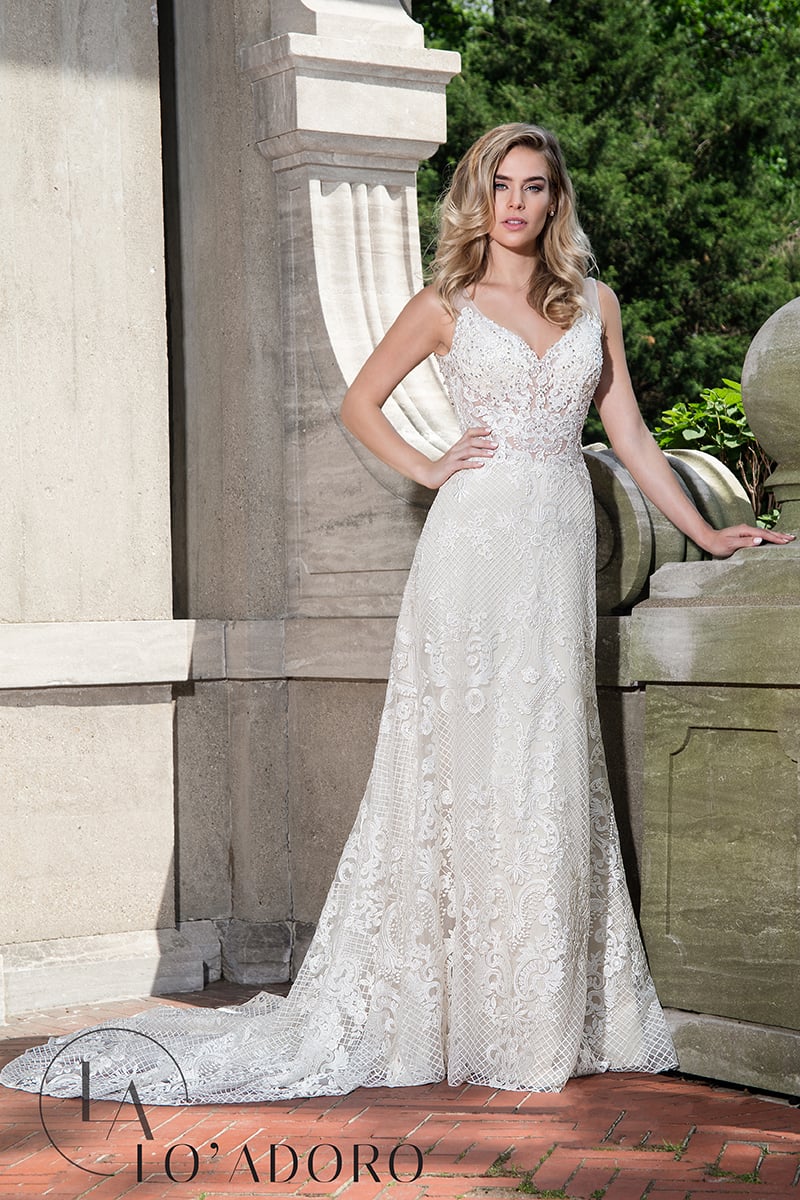 K A-line Lo' Adoro Bridal In Ivory Shell Color Rachel Allan