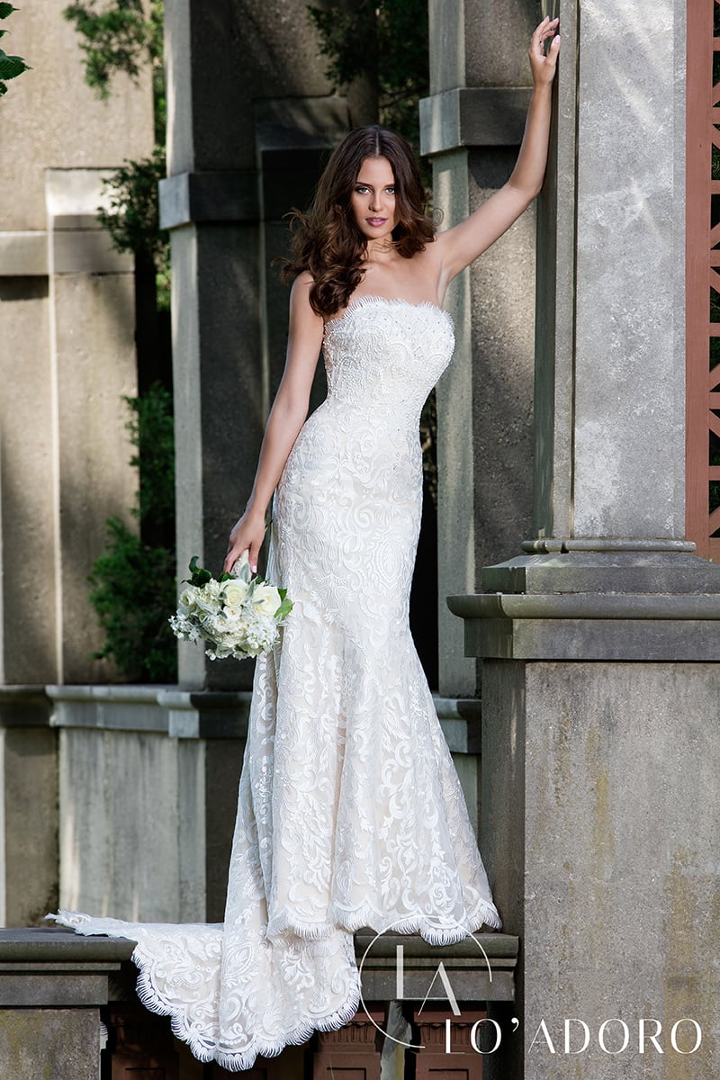 Less Fitted Long Lo' Adoro Bridal In Ivory Sand Color Rachel Allan