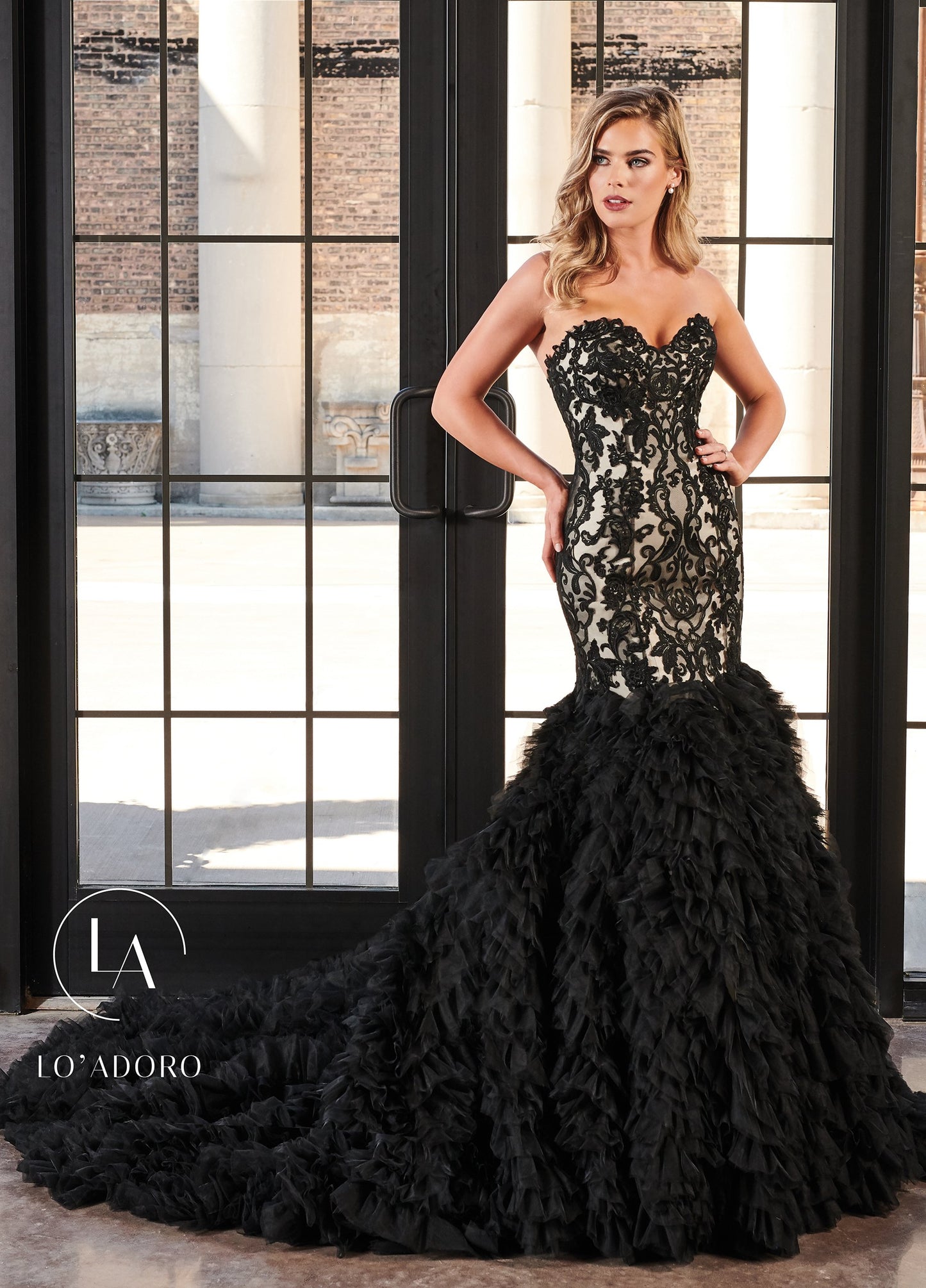 Less Mermaid Lo' Adoro Bridal In Black Light Gold Color Rachel Allan