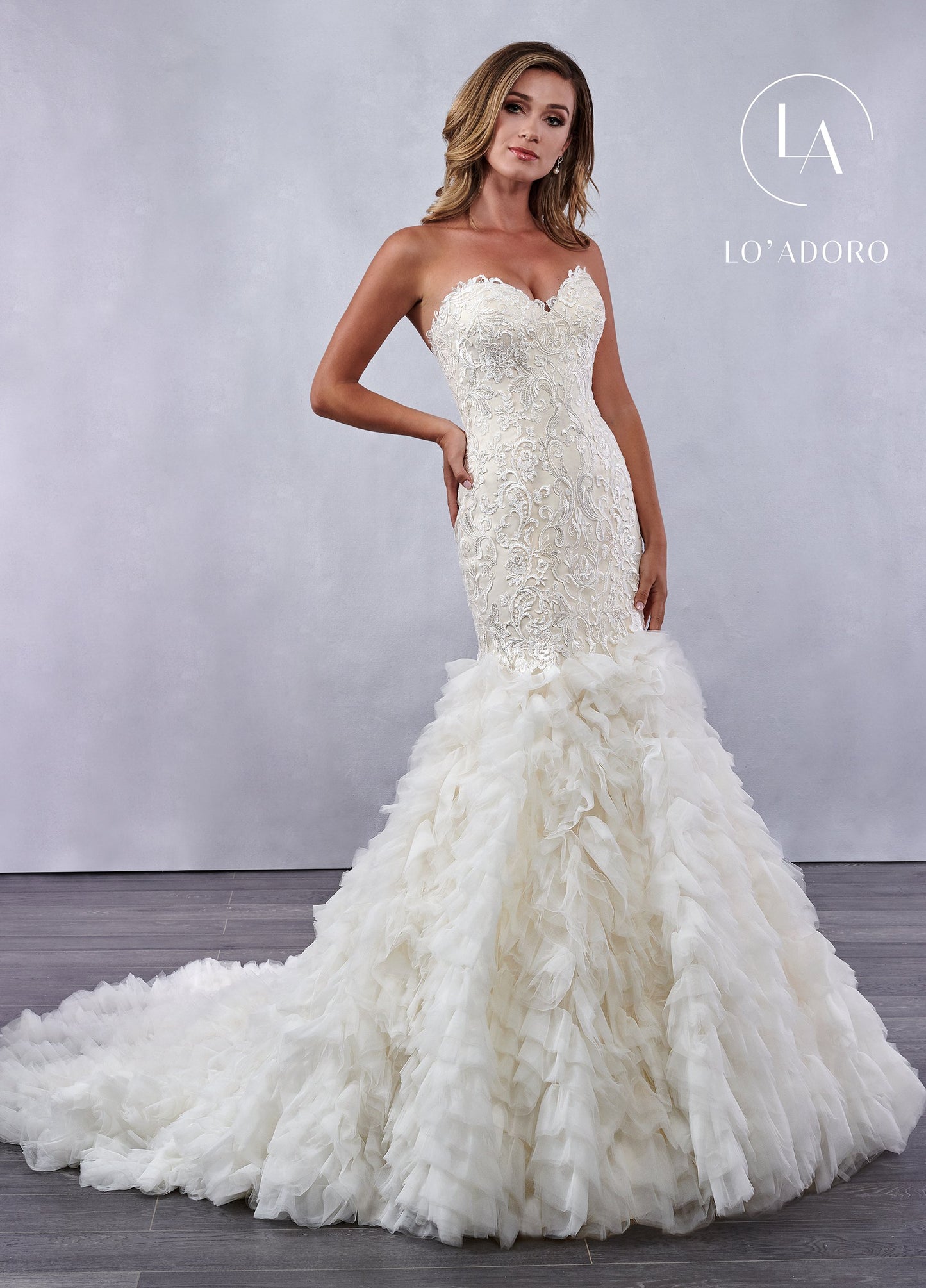 Less Mermaid Lo' Adoro Bridal In Ivory Light Gold Color Rachel Allan