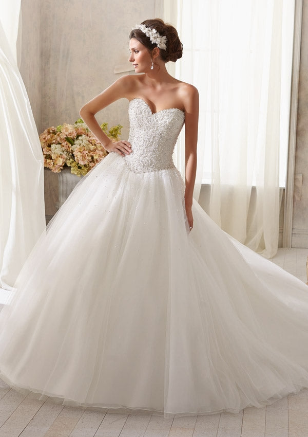 Sparkling Crystal Beading On Tulle Morilee Bridal Morilee