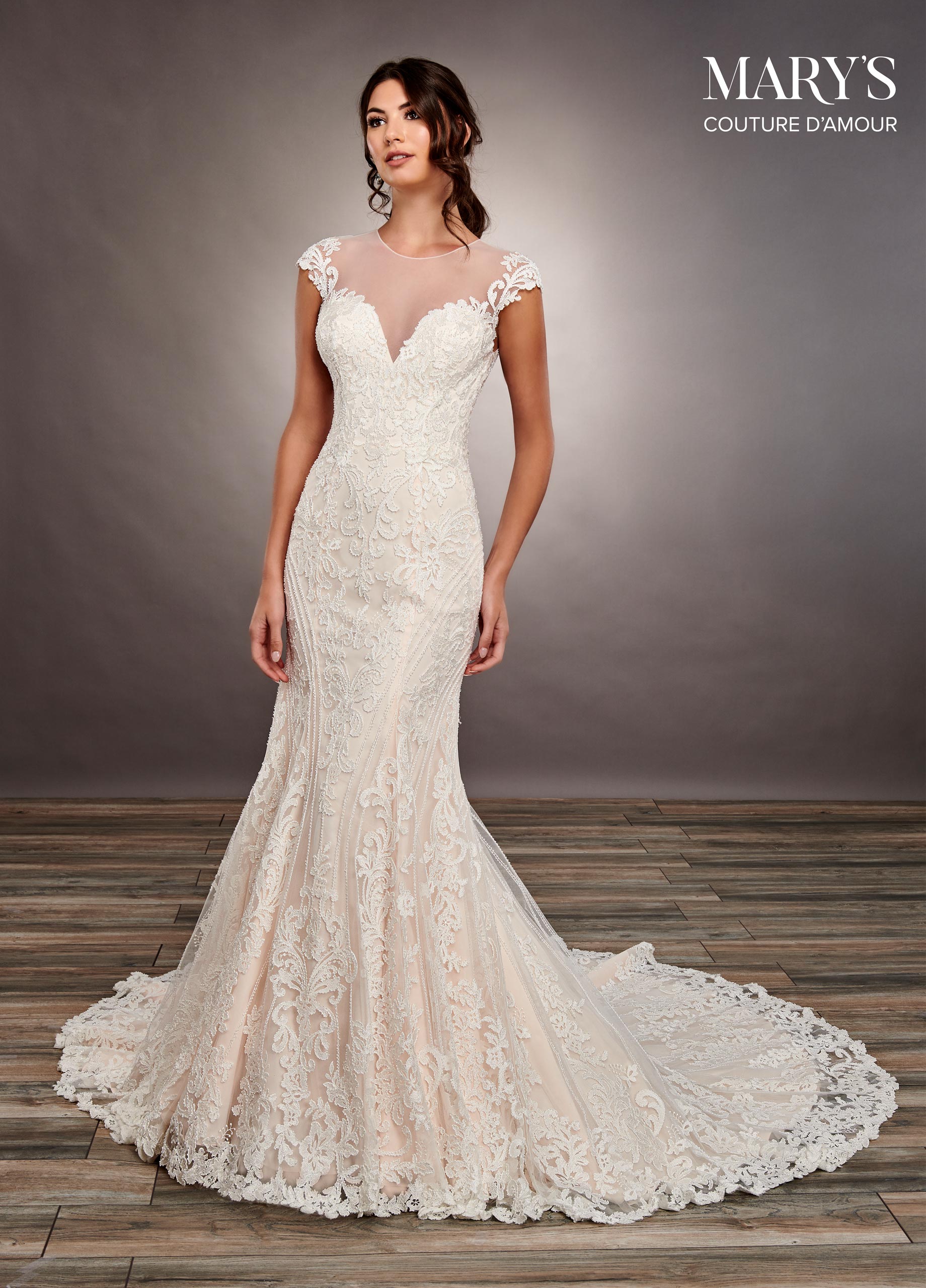 Heart Fit & Flare Couture D'amour In Ivory Blush Color Rachel Allan
