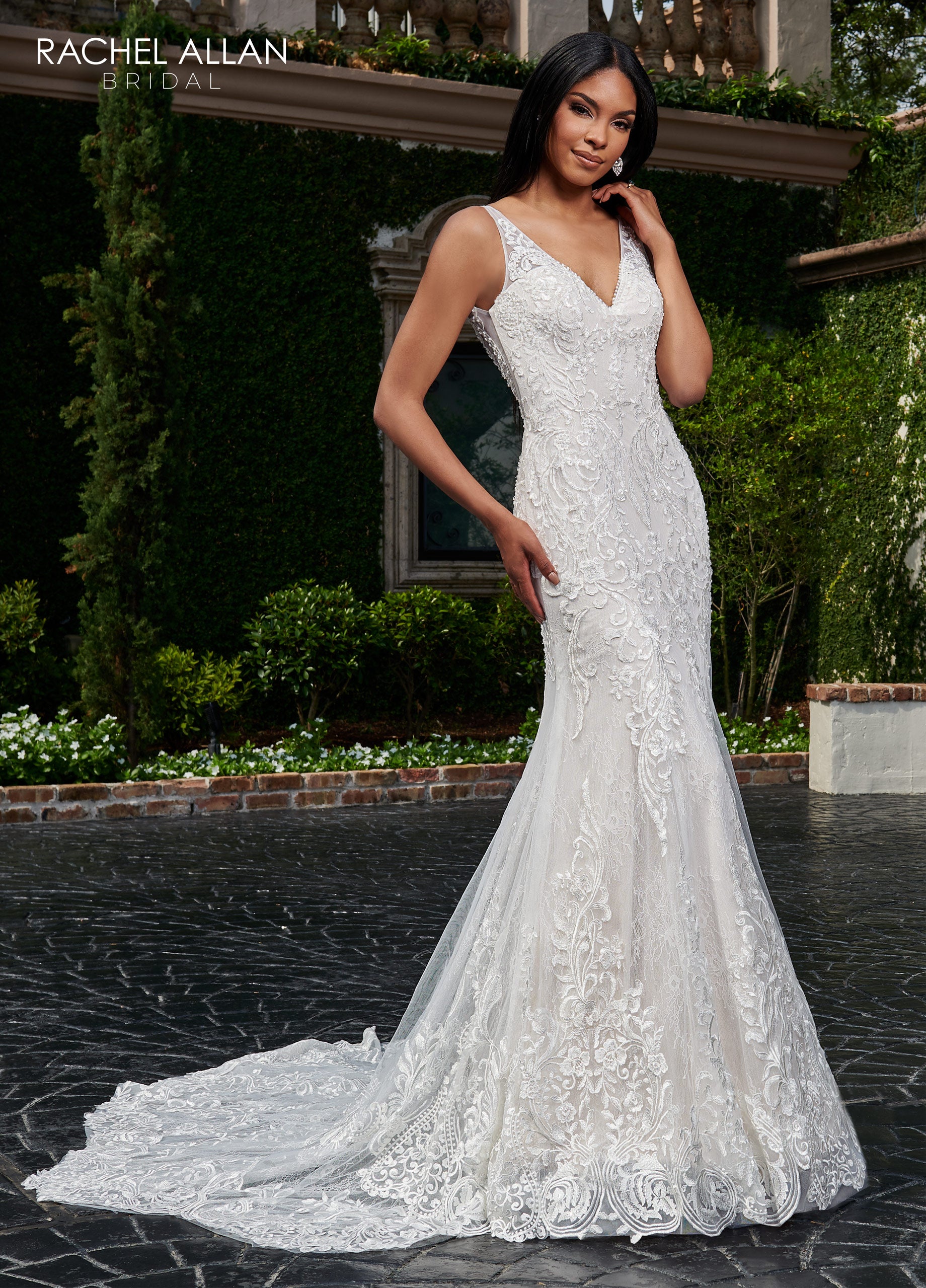 Neck Fit & Flare Couture D'amour In Ivory Champagne Color Rachel Allan
