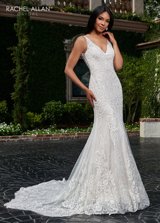 Neck Fit & Flare Couture D'amour In Ivory Champagne Color Rachel Allan