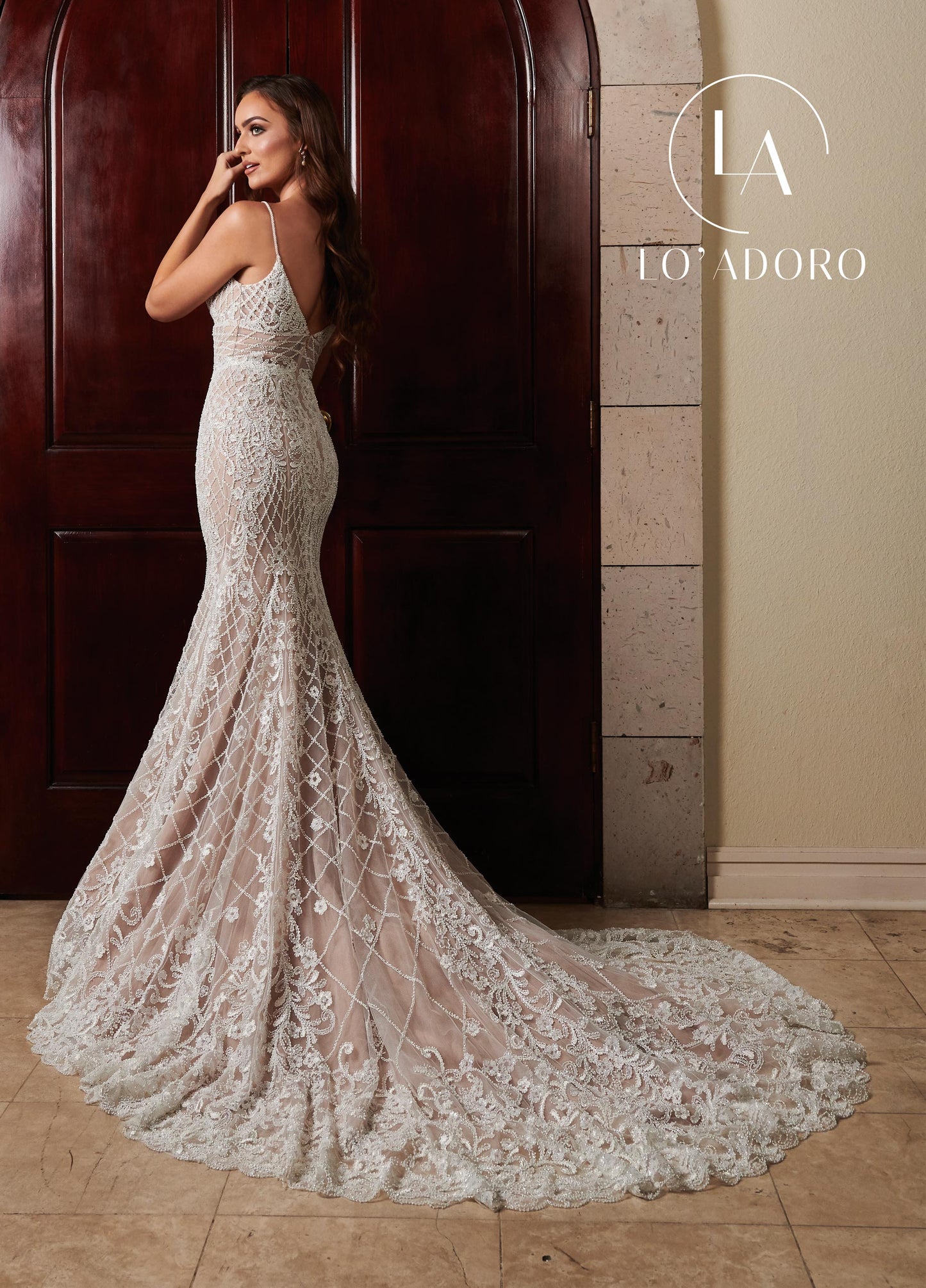 K Fitted Long Lo' Adoro Bridal In Ivory Nude Color Rachel Allan