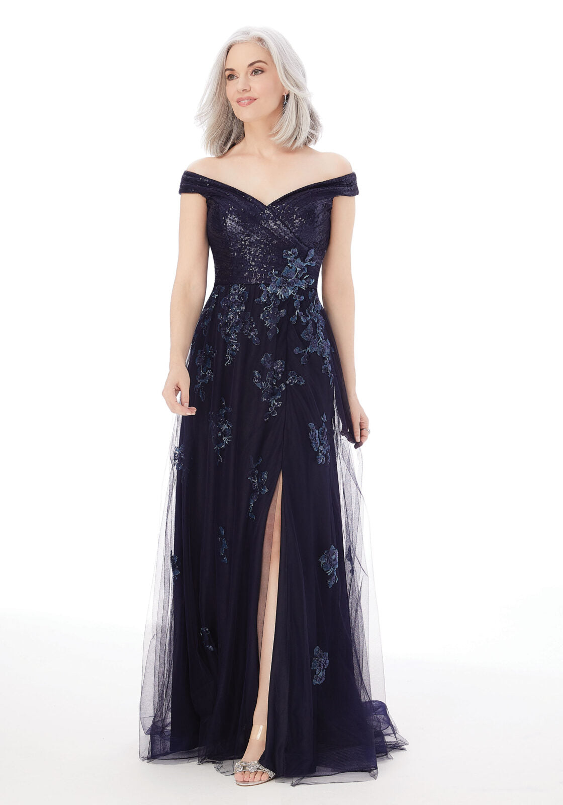 A-line Evening Gown With Beading And Appliqués On Net Morilee