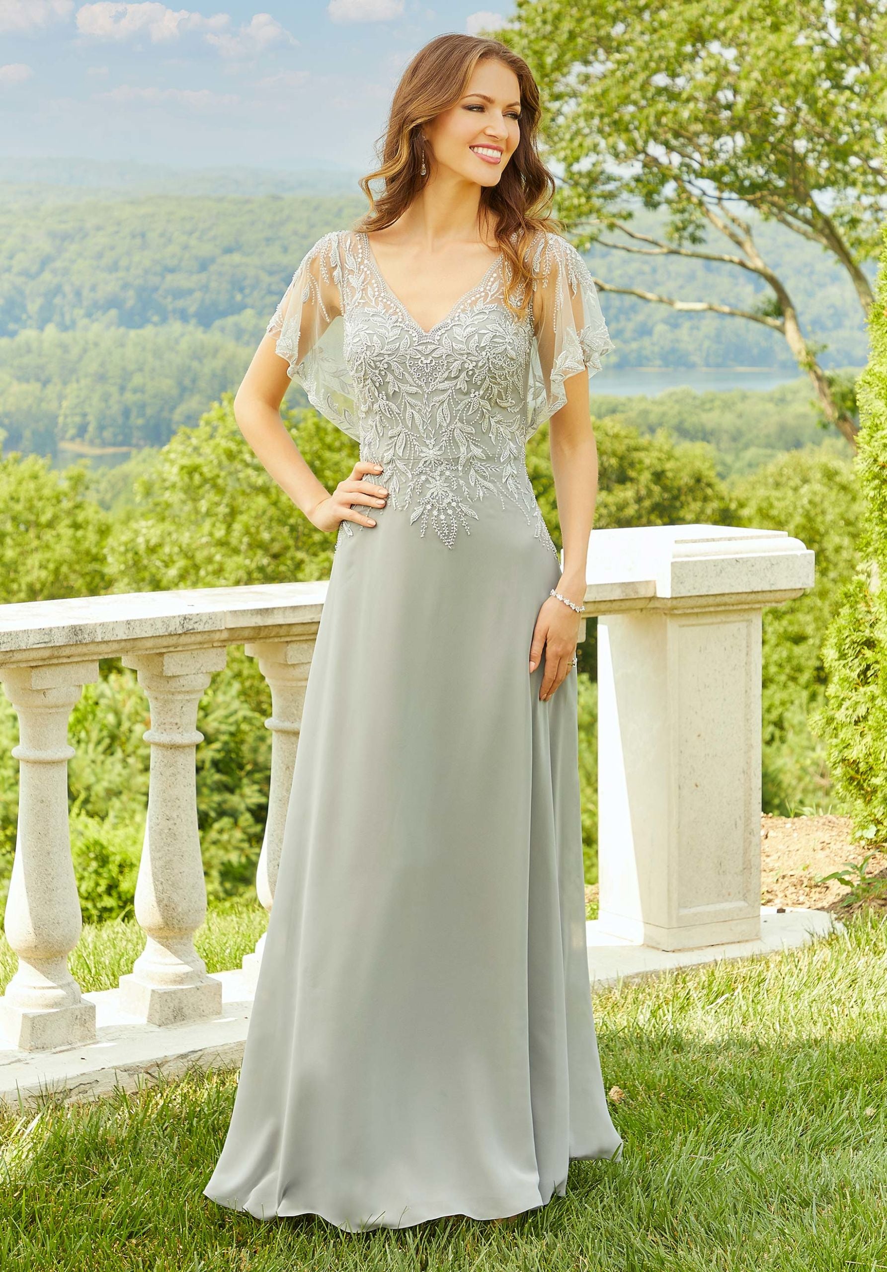 Embroidered Chiffon Evening Gown Morilee