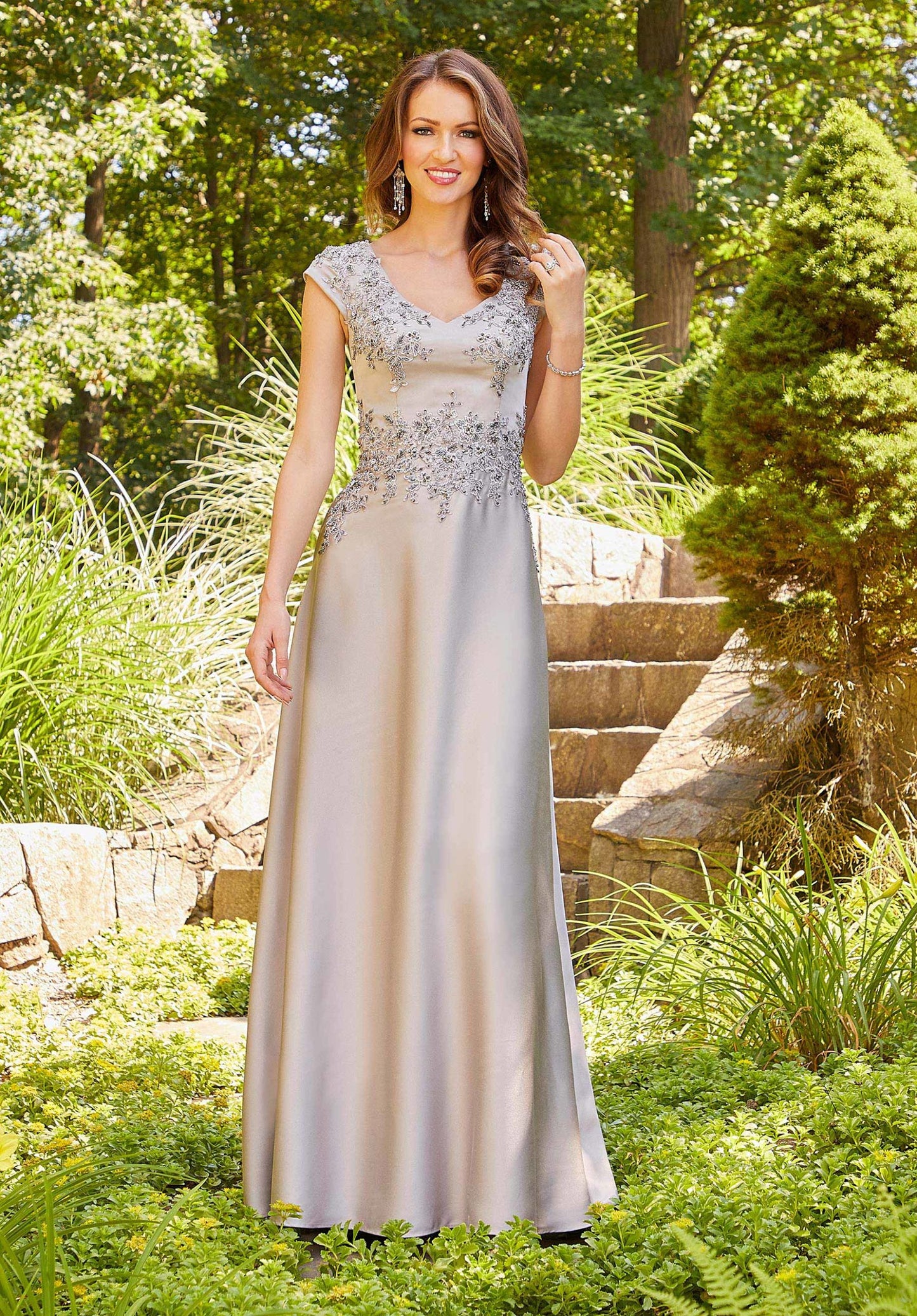 Crystal Beaded Lace Evening Gown Morilee