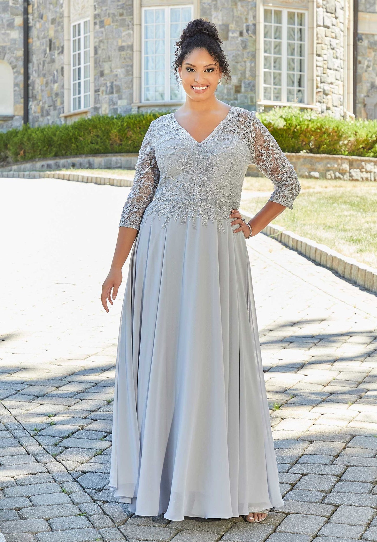 Lace And Chiffon Evening Gown Morilee