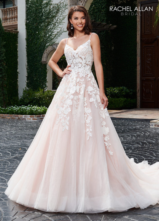 K A-line Lo' Adoro Bridal In Ivory Blush Color Rachel Allan