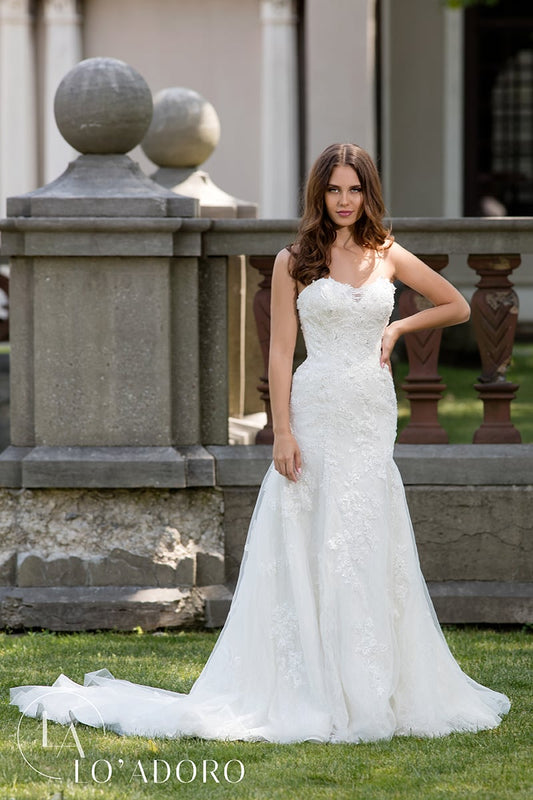 Less Fitted Long Lo' Adoro Bridal In Ivory Color Rachel Allan