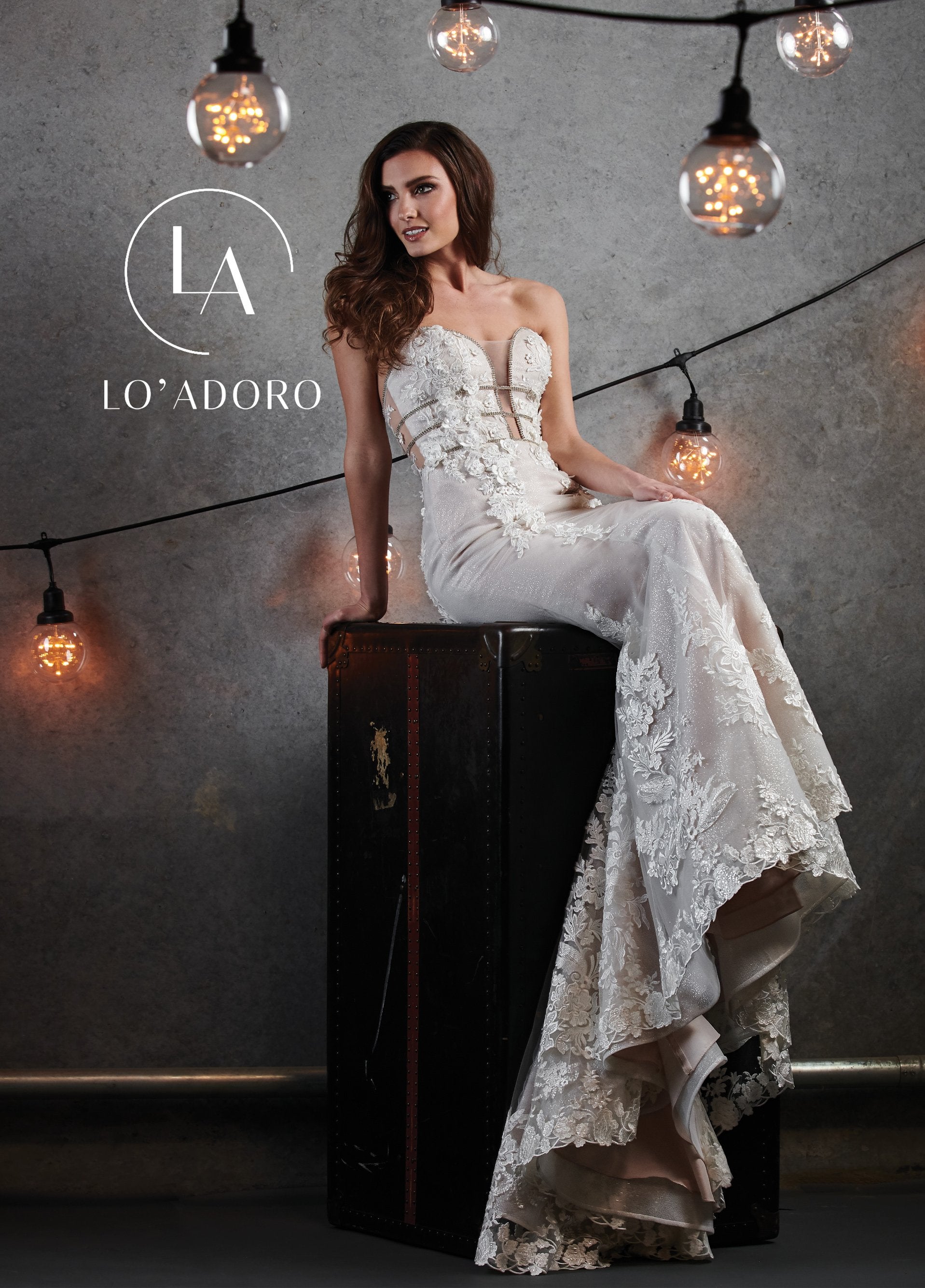 Less Fit & Flare Lo' Adoro Bridal In Ivory Sand Color Rachel Allan